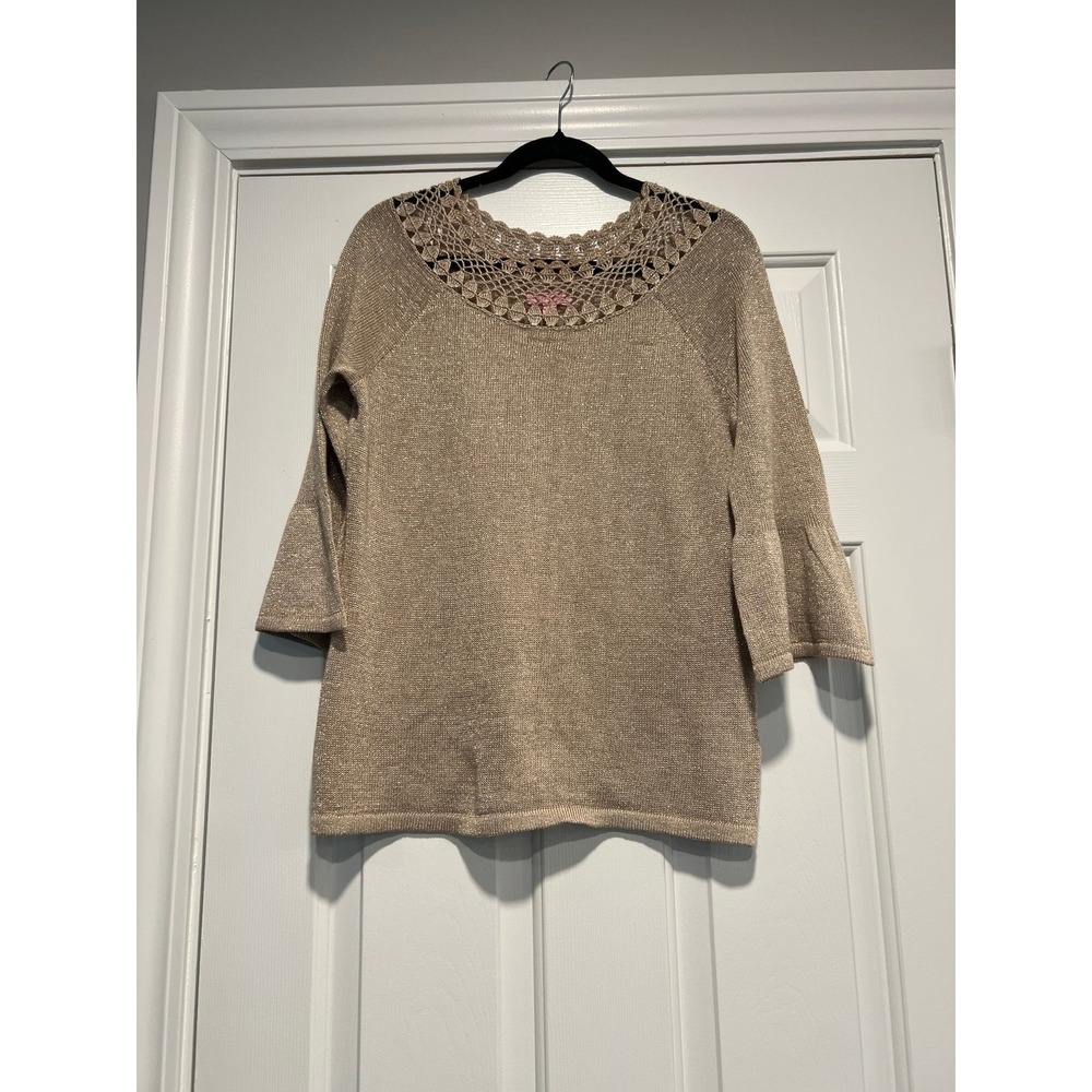 Lilly pultizer gold sweater women's medium